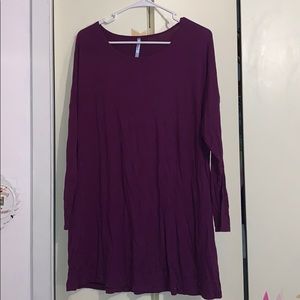 Dark purple long sleeve dress